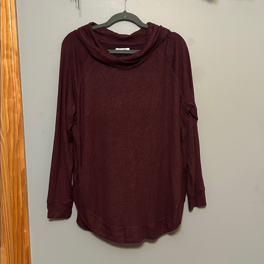 Maurices Deep Red Cowl Neck Top